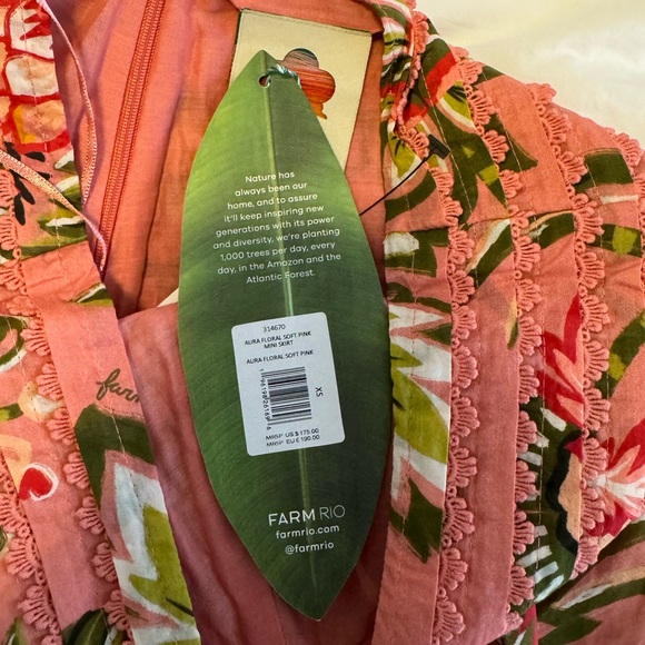 Farm Rio Soft Pink Aura Floral Mini Skirt size XS - Picture 2 of 7